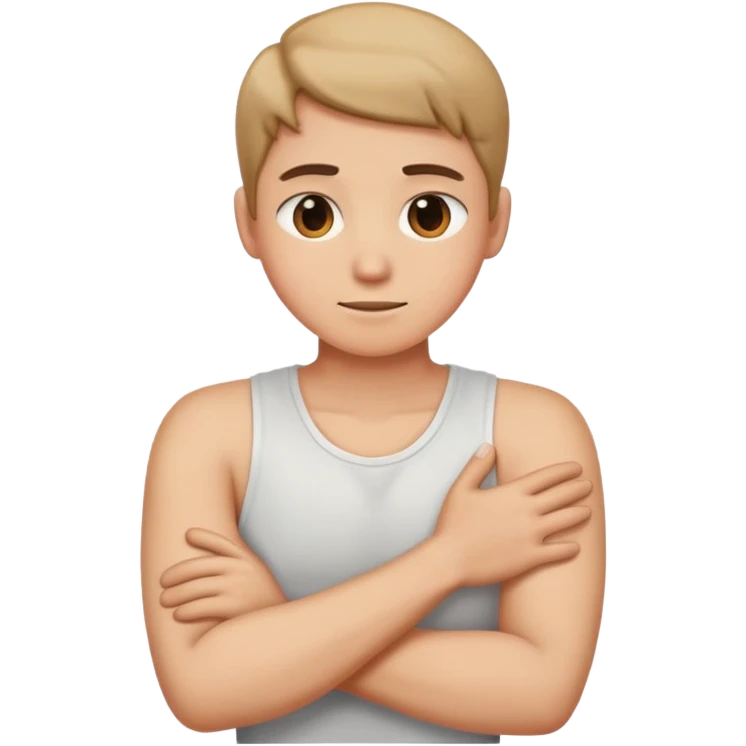 Arms crossed holding neck  emoji