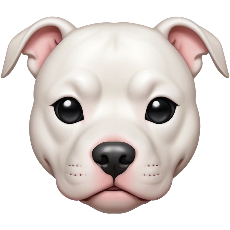 White pitbull with black eye emoji