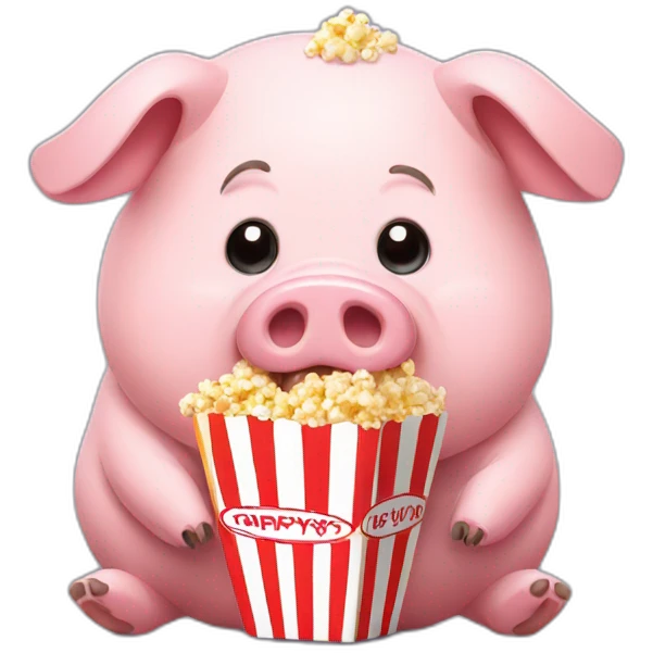 Pig with popcorn emoji