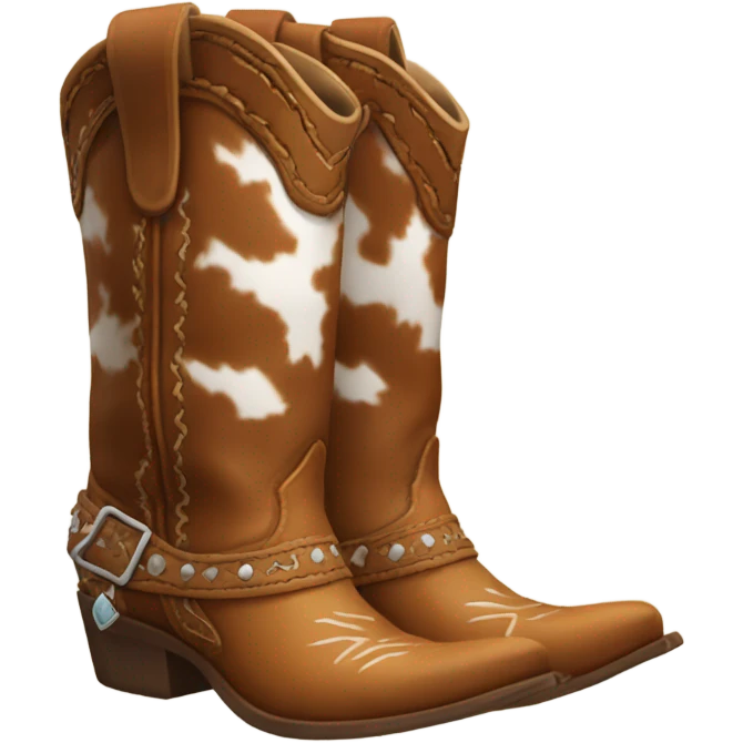 Cowhide cowboy boots emoji