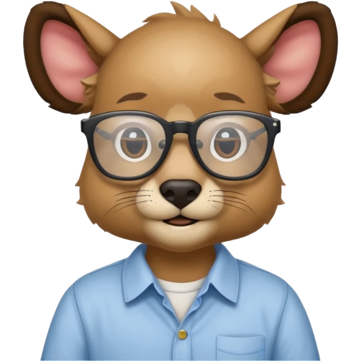 animal with glasses and shirt emoji