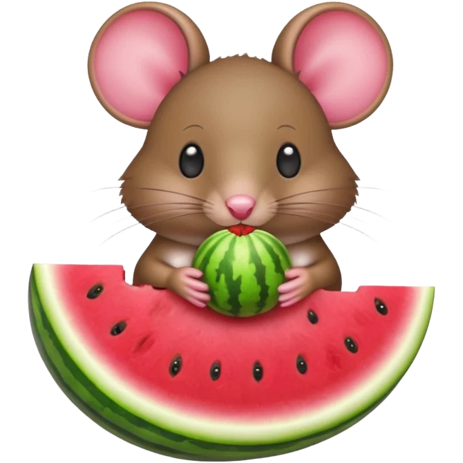 mouse eating watermelon emoji
