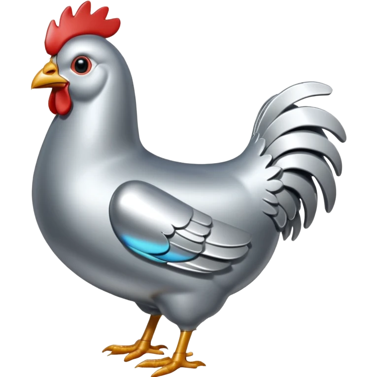 silver metal  chicken emoji