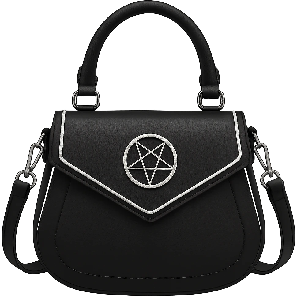 Back white goth purse without background emoji