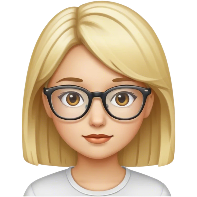 Girl with blonde highlights and glasses emoji