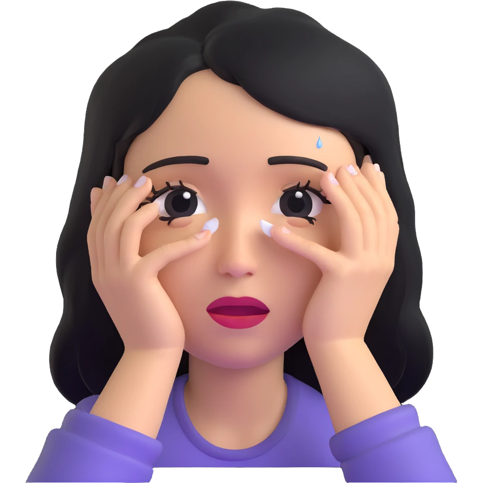sad woman with tears streaming down her face emoji
