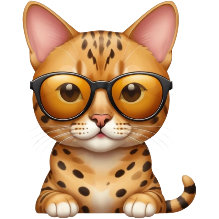 bengal cat with sunglasses  emoji