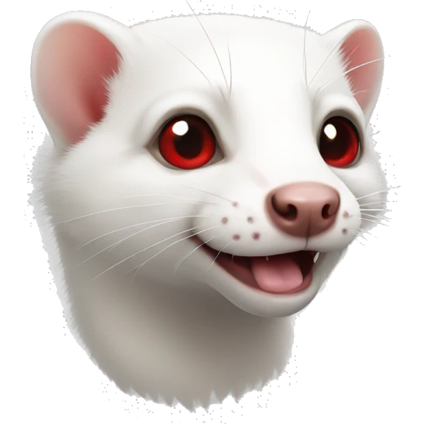 white ferret red eyes  emoji