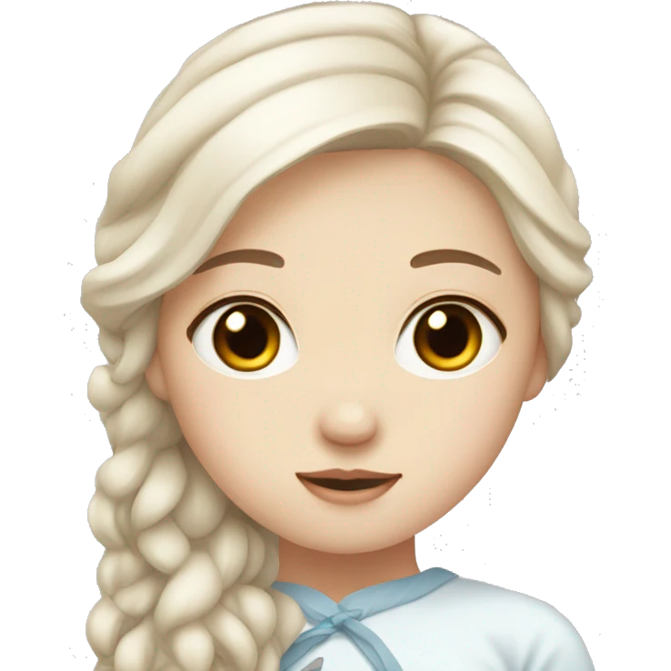 Whitish European skin girl  with her Korean one emoji