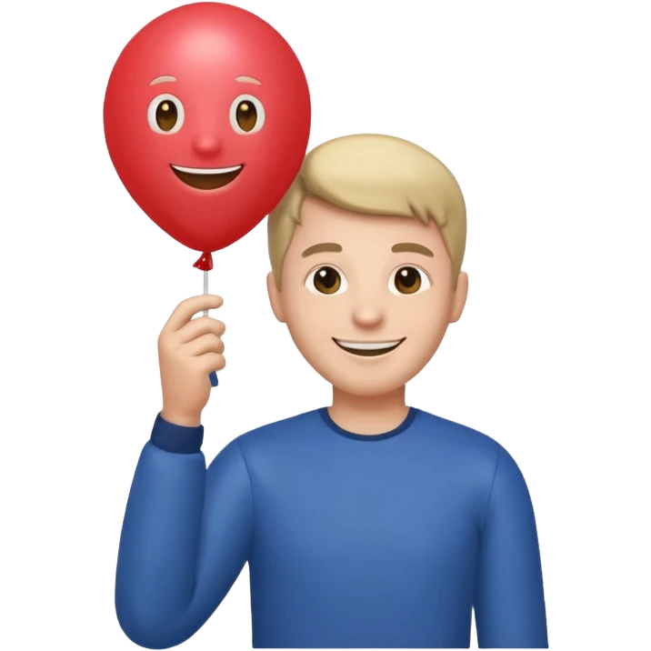 Man holding balloon emoji