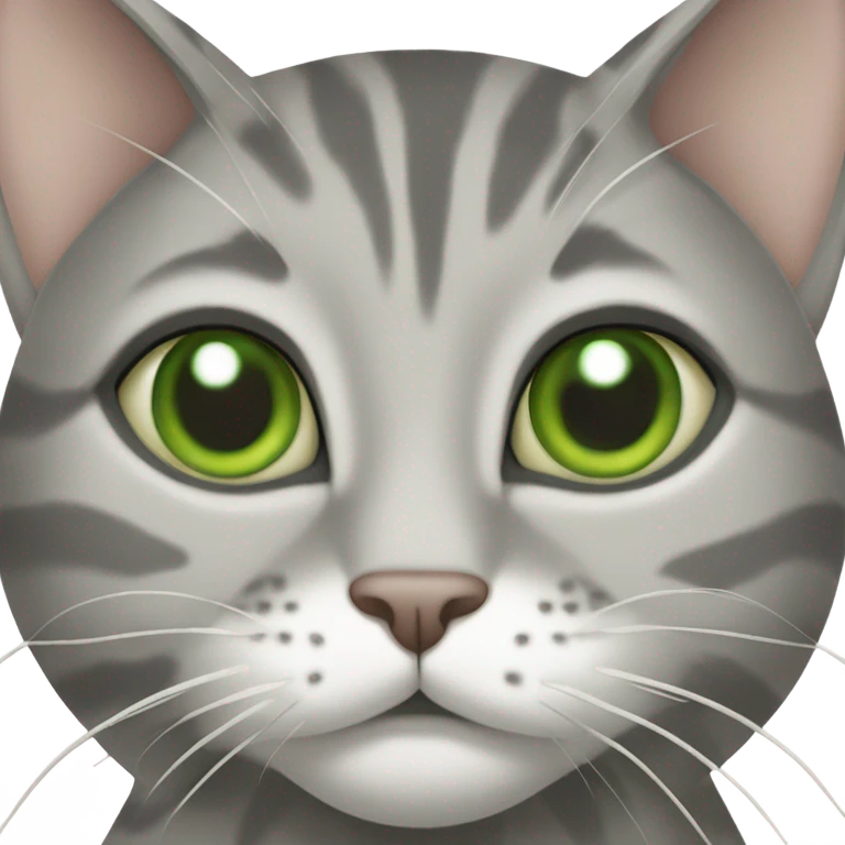 Green eyed Grey tabby cat with swirl pattern in the fur emoji