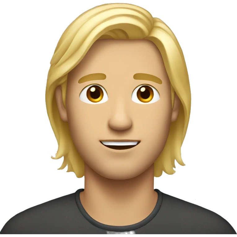 blond guy, hair neck lenght emoji