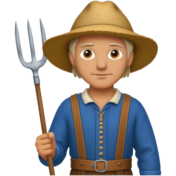 farmer with pitchfork in Medieval Villagers emoji
