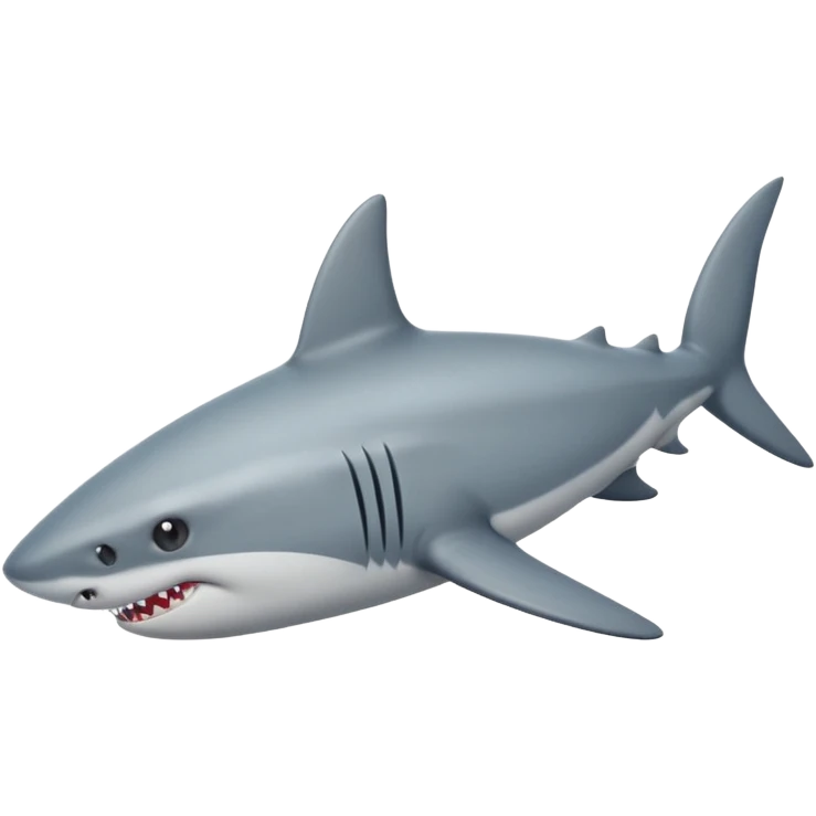 side view of shark body with a cat face emoji