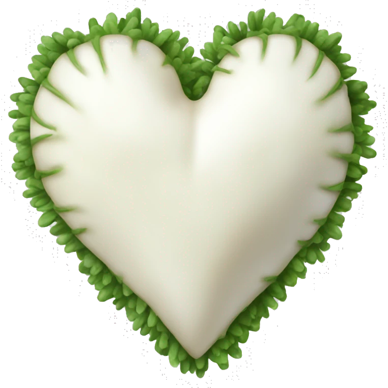 white heart adorned with garlic garland emoji
