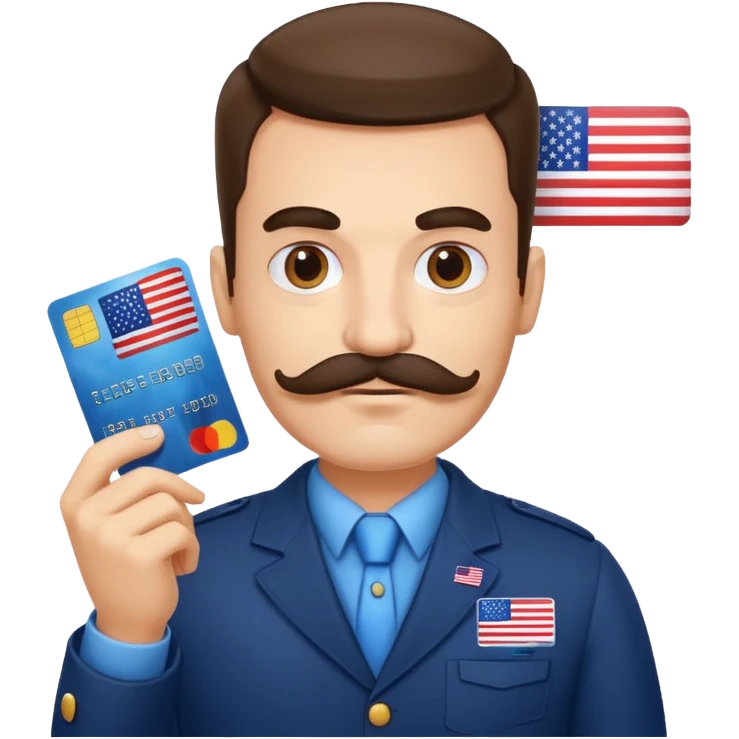 stefan cel mare credit card with us flagwith mustache emoji