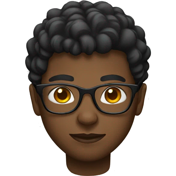 black nerd with glasses emoji