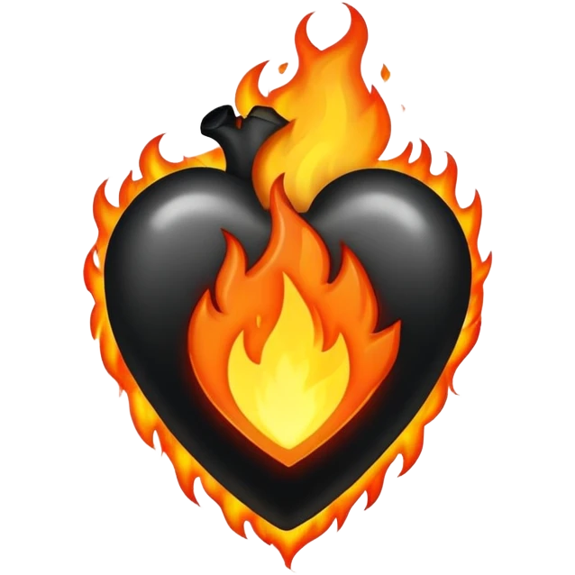 Black heart on fire emoji