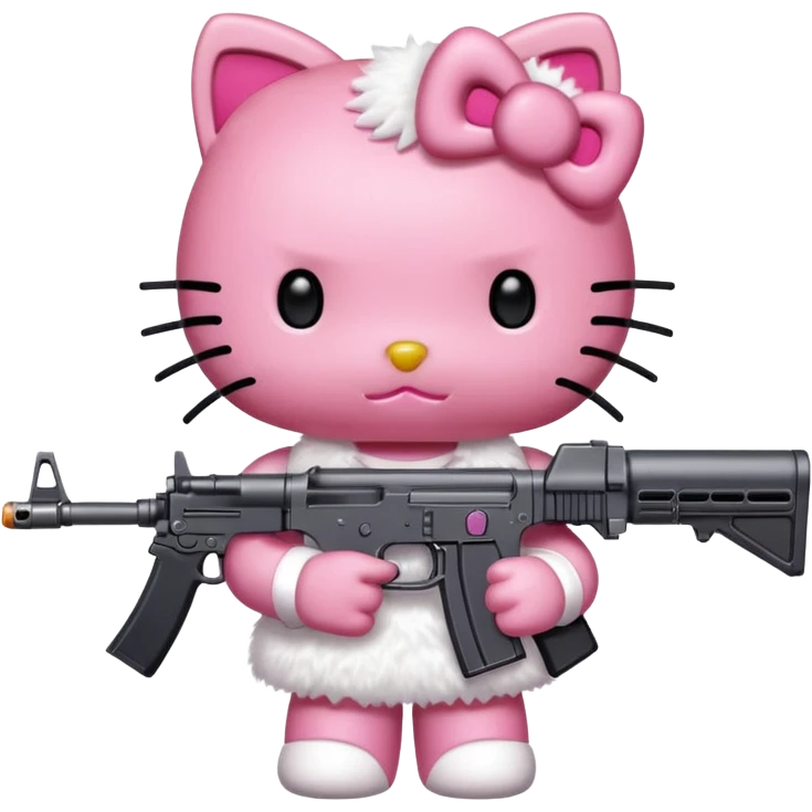 Hello kitty with m4 gun emoji