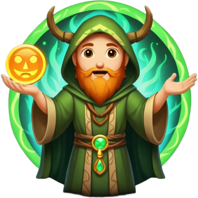 druid character summoning glow circle excited emoji