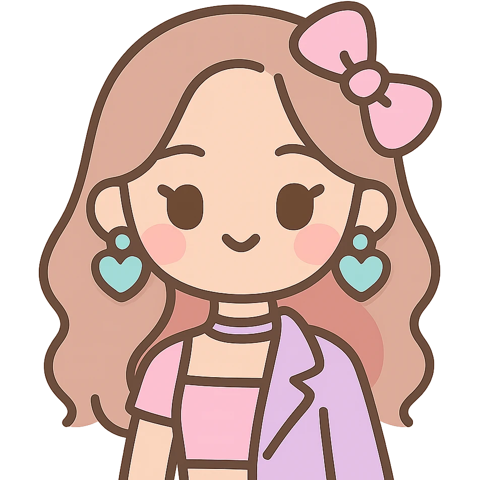 K-pop idol inspired by Blackpink, cute expression, pastel colors, stylish accessories, kawaii style emoji