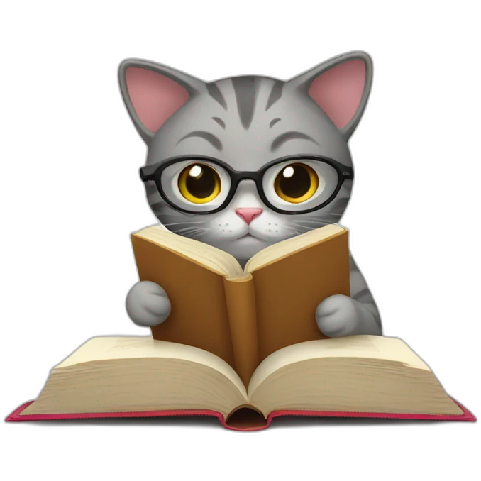 Cat read book emoji
