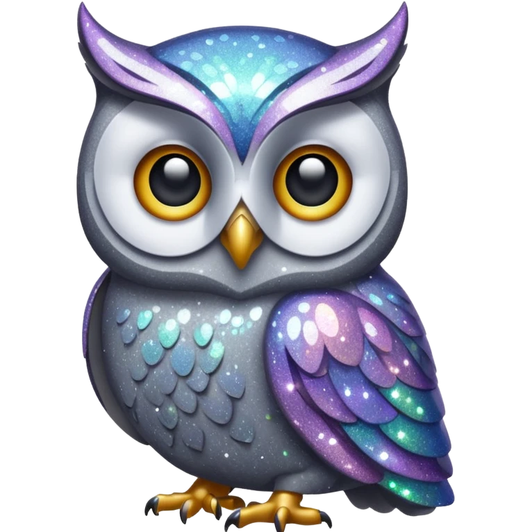 owl glitter gray emoji