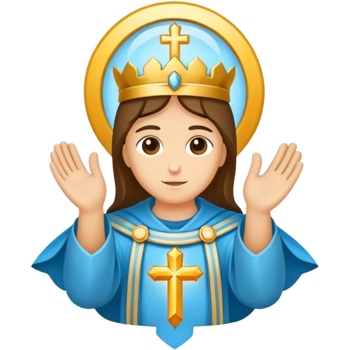 saint emblem holy with a touch of light blue emoji