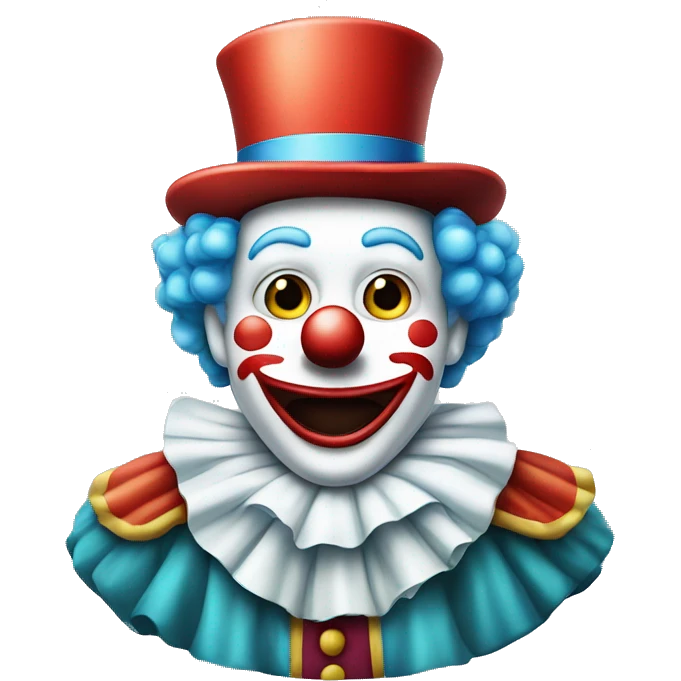 Männlicher Clown als Eiskönigin der Winkt emoji