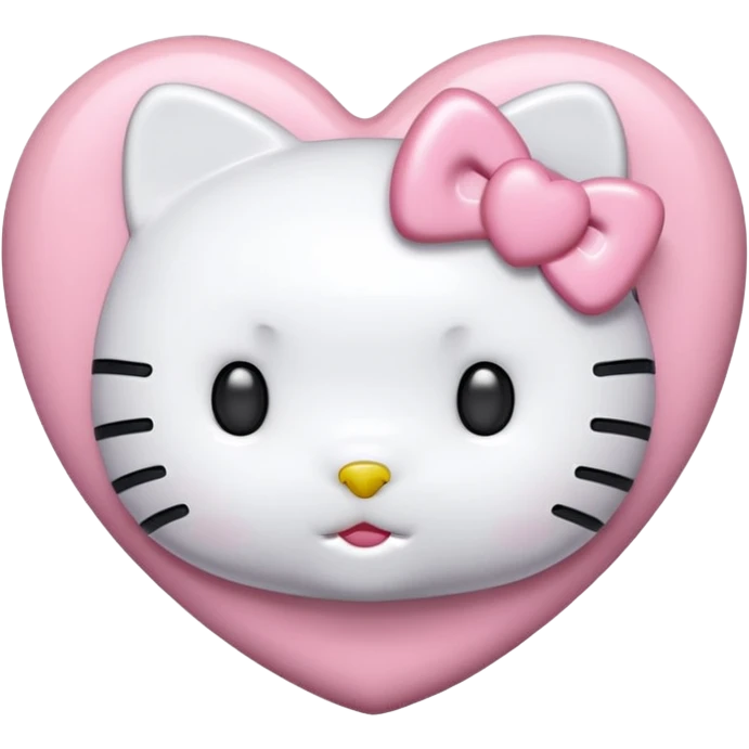 hello kitty heart`closed mouth emoji
