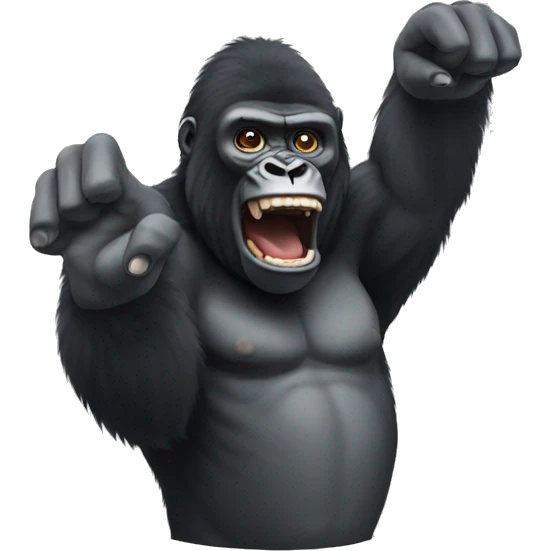 Gorilla with giant fingers emoji