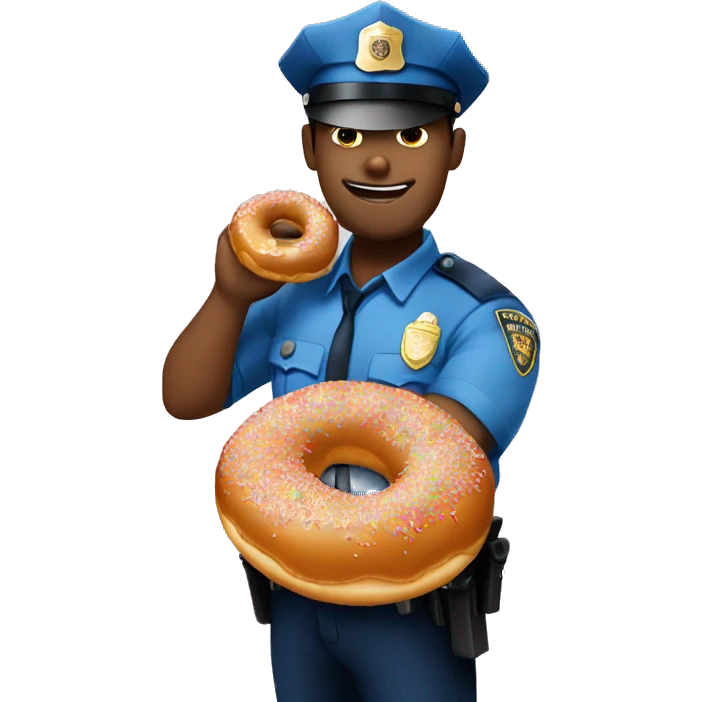 Cop eating a doughnut emoji