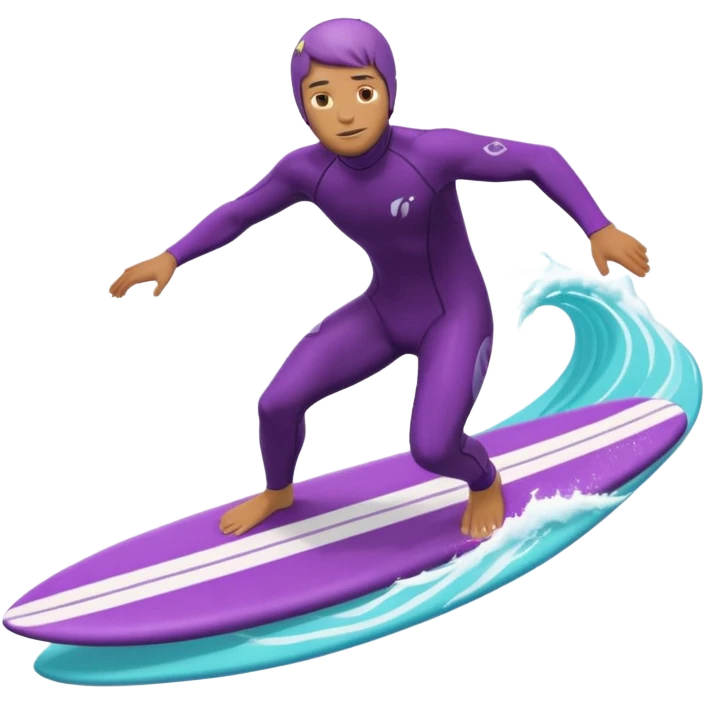 glitter surfer purple surf in wave ocean cian emoji