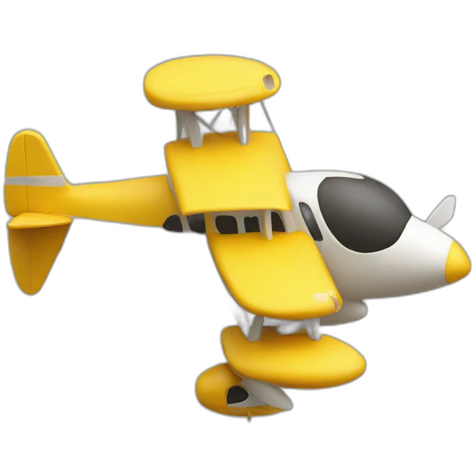 a cat in a yellow plane emoji
