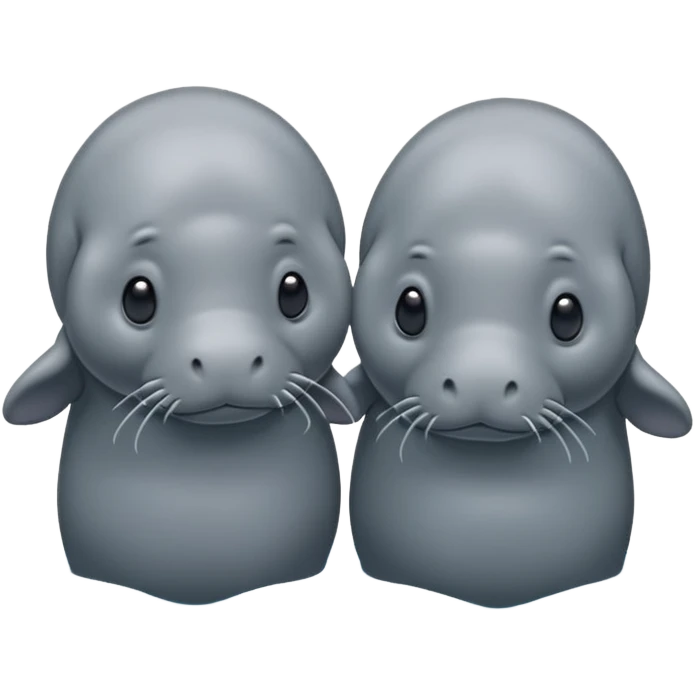 two manatees sad and apart emoji