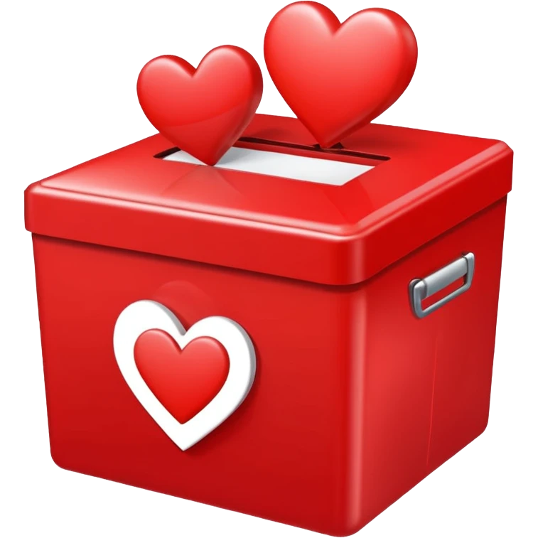 red color vote box decorate with red heart emoji