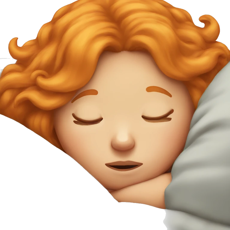 Sleeping ginger girl emoji