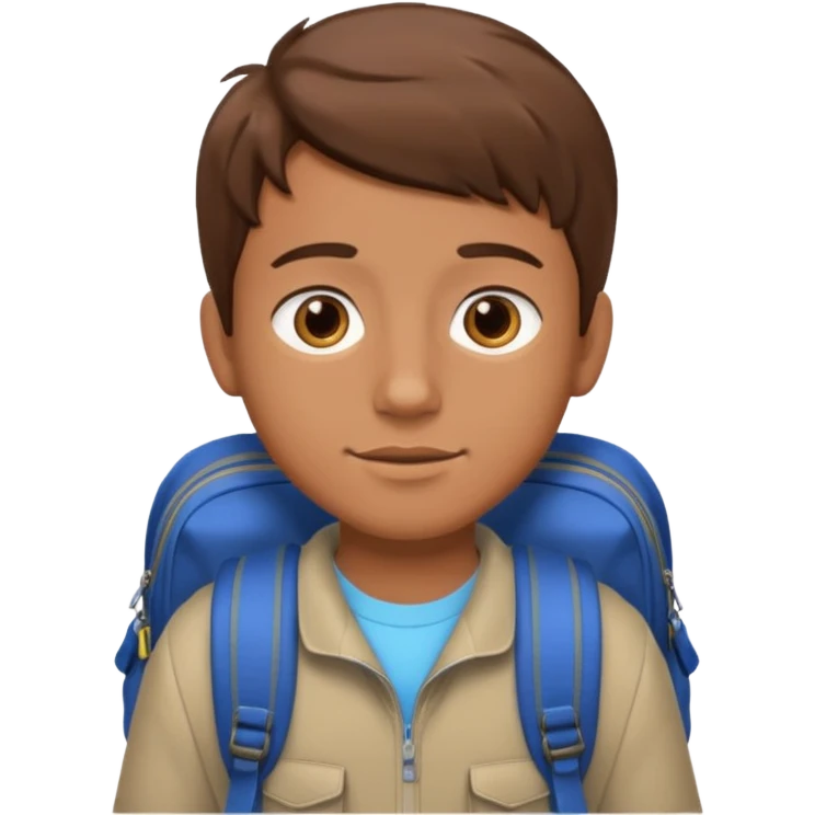 a student boy with the backpack emoji
