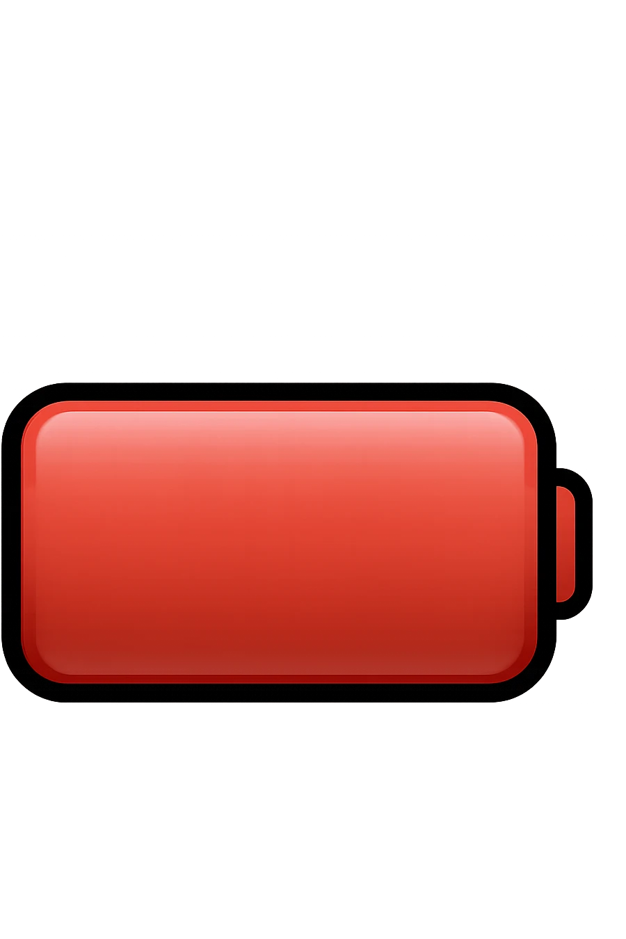 EMOJI STILE IPHONE DI UNA BATTERIA ROSSA SCARICA emoji