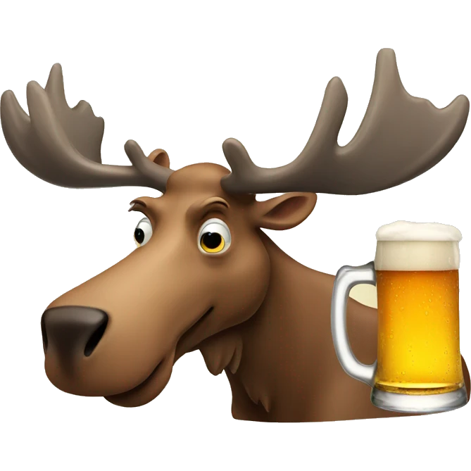 moose with beer emoji