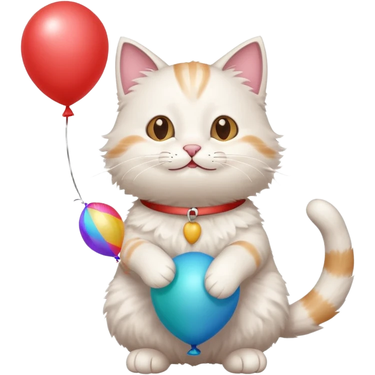 Elinde balon tutan kedi emoji