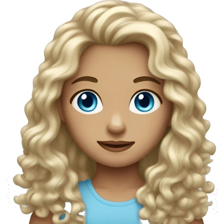 girl with long curly dark hair blue eyes light skin emoji