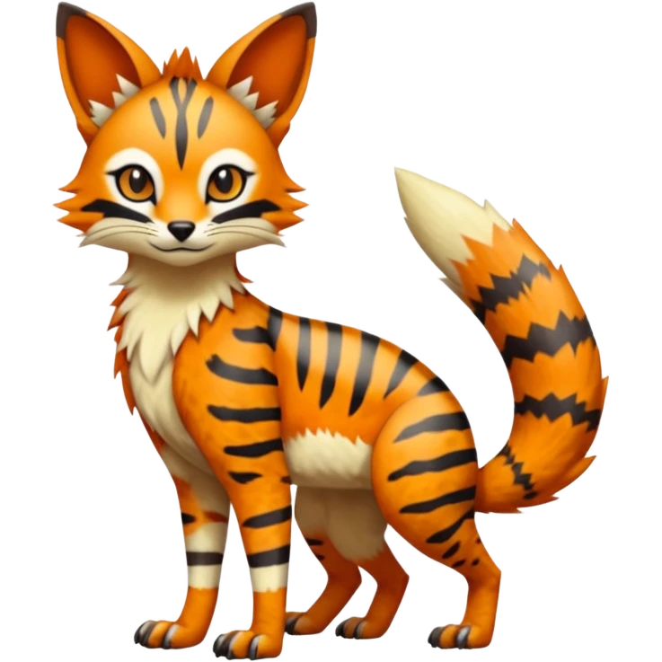 Colorful Bobcat-Sergal-Numbat-Serval-Genet-Pokémon-Digimon-Fakémon-fusion-hybrid-creature emoji