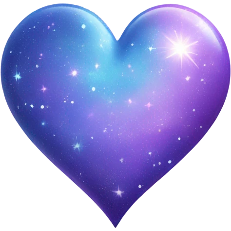 Shiny pastel purple blue galaxy heart  emoji