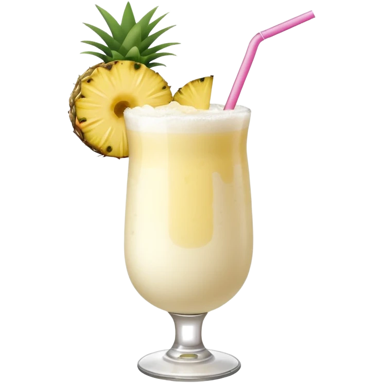 Pina Colada – coconut or glass with pineapple slice and straw emoji