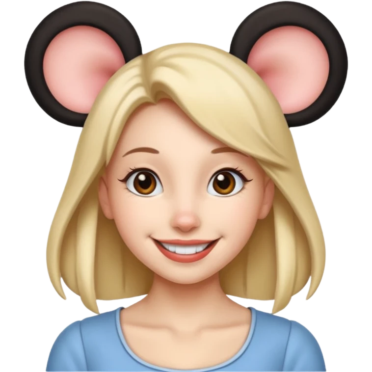 woman with mouse ears emoji