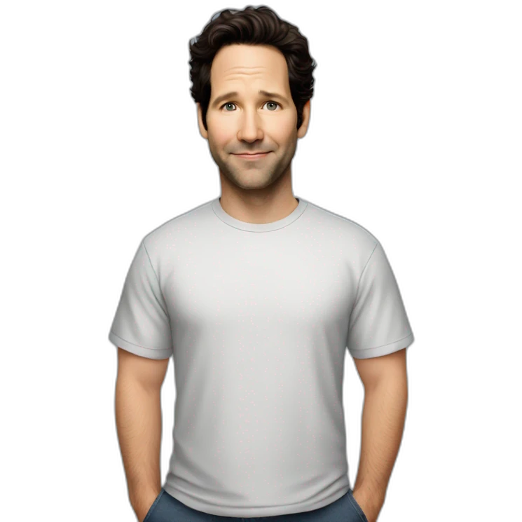 Paul Rudd wearing t-shirt emoji