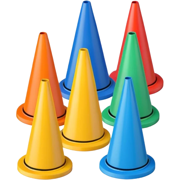 colorful Cone markers
 emoji