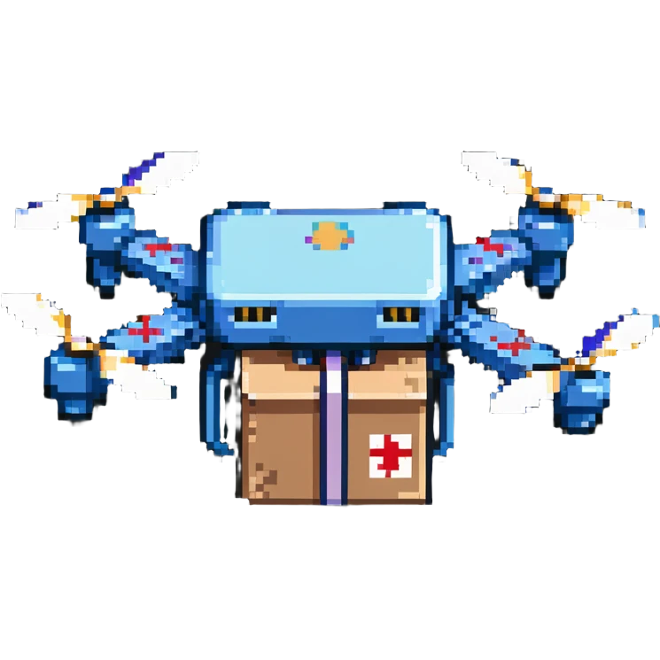 delivery drone with package emoji