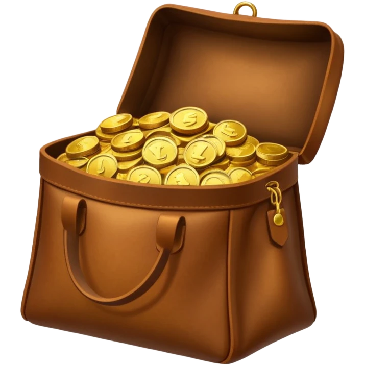 coins inside leather bag emoji